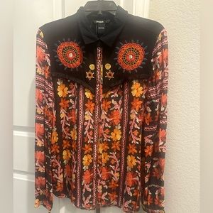 Desigual black shirt with fringe